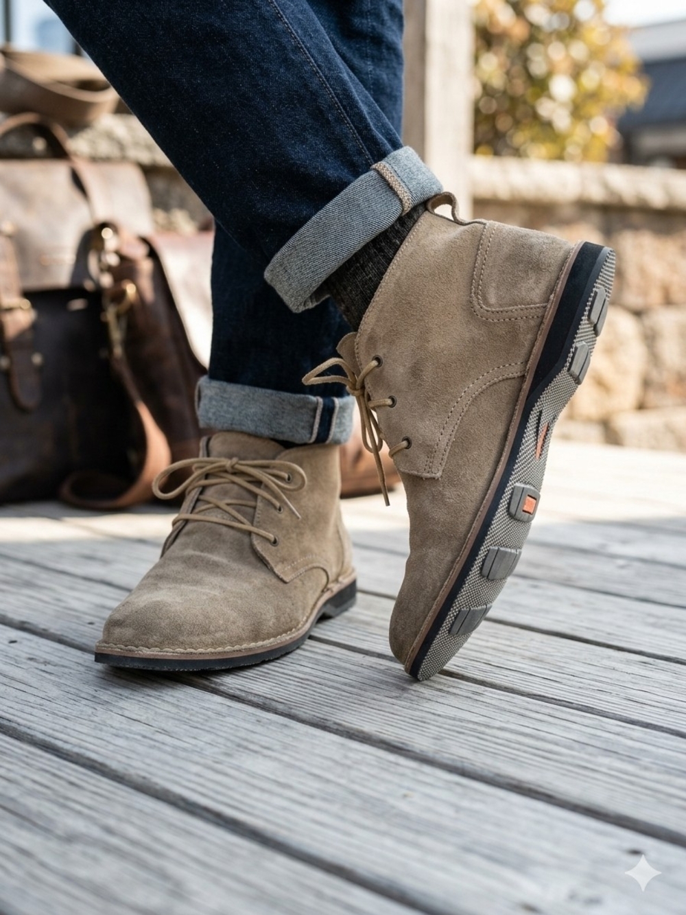 Andrew Marc Dorchester Men's Tan Suede Chukka Boots Size 10